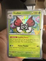 Carta Pokémon Vivillon 008/128 holo condizioni ottime