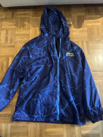 Veste à capuche DMTH bleu imprimé taille 170 bon état