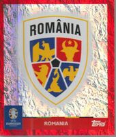EURO 2024 Topps sticker EMBLEM - ROMANIA Foil Red ROM 1