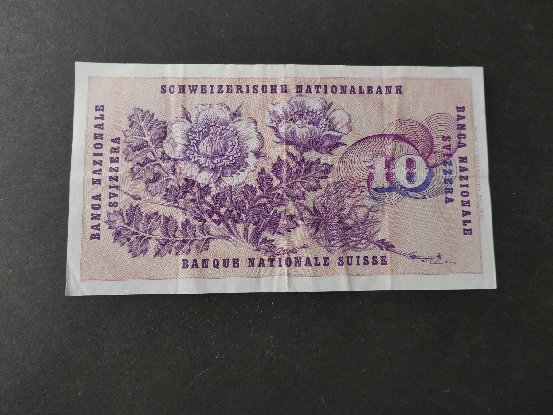 Banconote: Schweiz 1973, 10 Franken – Usato da Hinterforst venduto da Rohusri 1