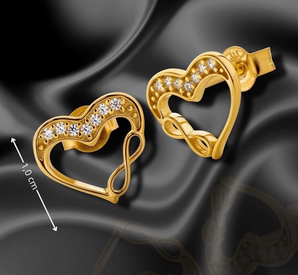 Orecchini pendenti & Orecchini a lobo: Herz-Ohrstecker Aus 333k – Nuovo e nell'imballaggio originale da Hemmental venduto da BlingBling1 1