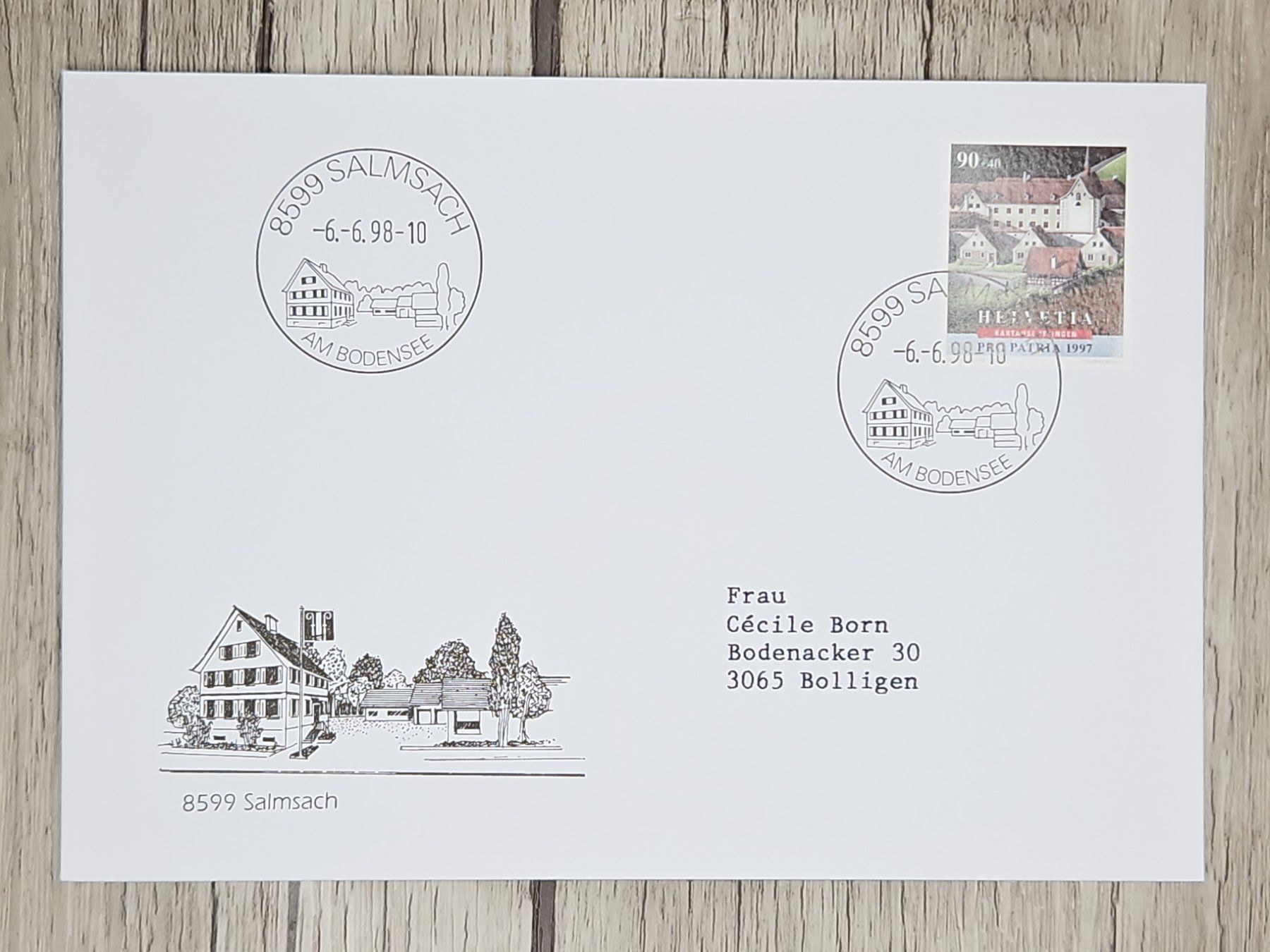 Tutti i francobolli: CL11 Enveloppe + Timbre Suisse 1998 – Usato da Cousset venduto da Patrick_Collections