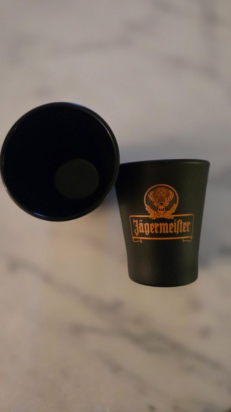 Bicchieri: Jägermeister 2 Shotgläser – Nuovo e nell'imballaggio originale da Baden venduto da knc00 1