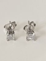 585 Gold Solitaire 0.35 ct Diamanten Ohrringe PORTO KOSTENLO