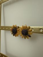 handgemachte Sonnenblumen-Ohrringe aus Resin 