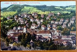 St. Gallen - Bahnof, Post und Rosenberg 1920