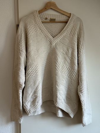 Cream Mexx Knit Jumper, Size L, Vintage, cotton