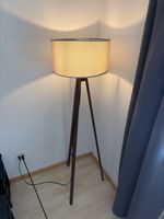 Stehlampe Holz Lampe Textilschirm Beige guter Zustand