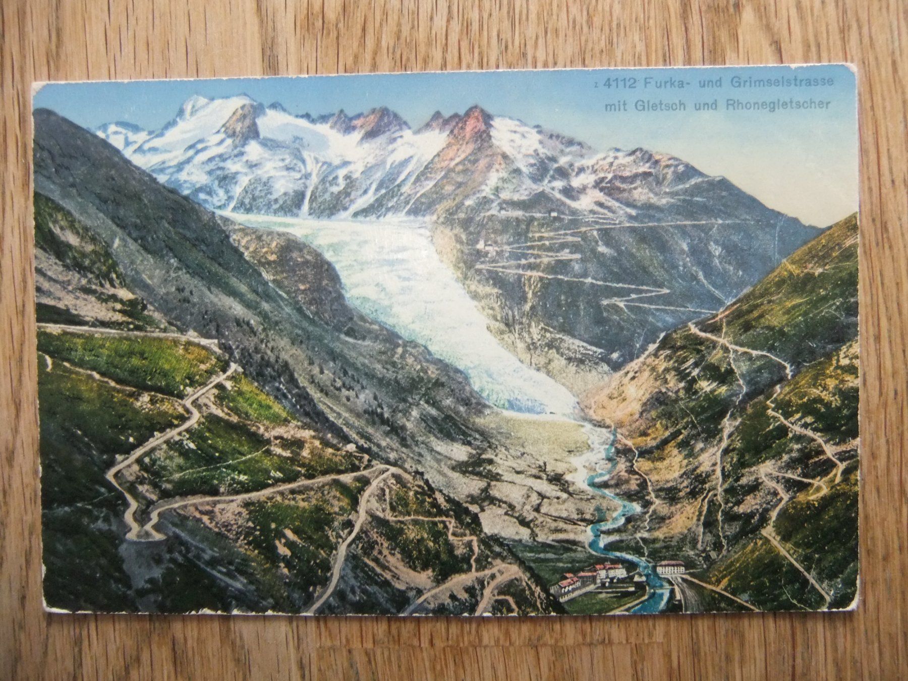 Cartoline postali: Furka + Grimselstrasse Gletsch + Rhonegletscher – Usato da St. Niklaus VS venduto da wunschlos54