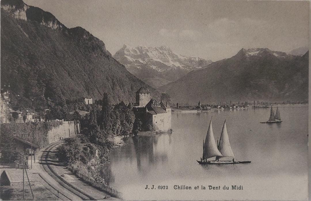 Cartes postales: CHILLON  -  Ligne CFF & Château - 1959 – D'occasion à Delémont par Domdom1
