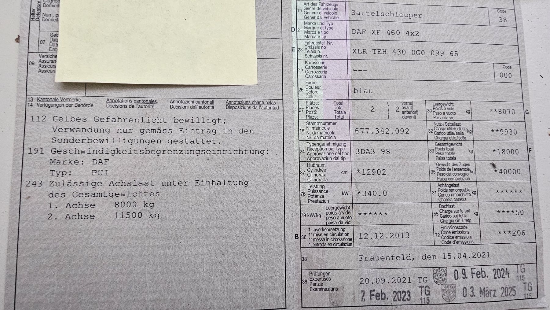 Daf Autocarri: Daf XF 460 – Usato da Märstetten venduto da Siku0 9