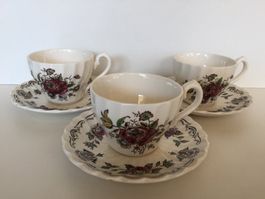 MYOTTS "BOUQUET" 3 x tasses à café / Kaffee Tassen