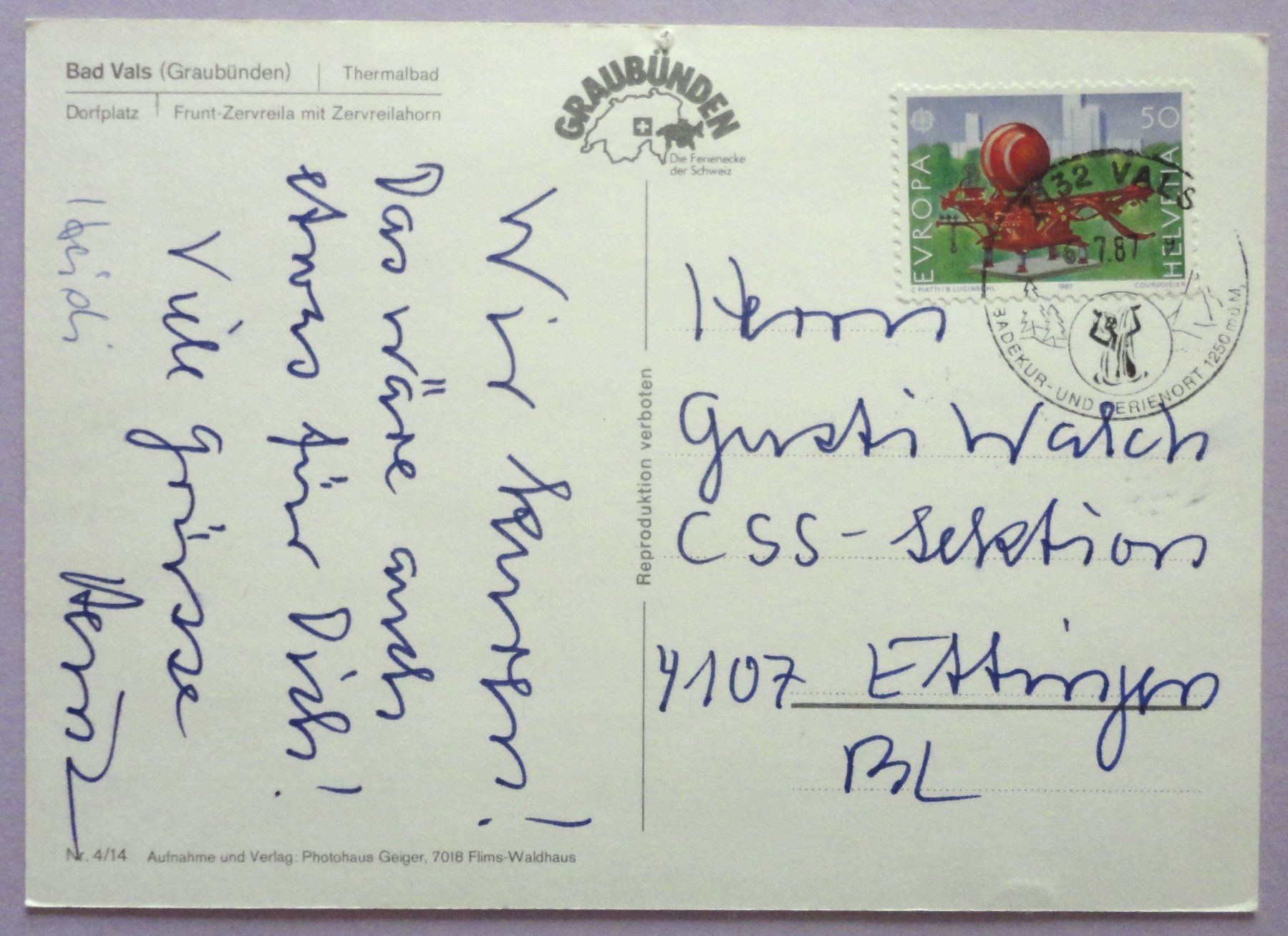 Cartoline postali: Bad Vals – Difettoso da Fétigny venduto da Billy2miny 1