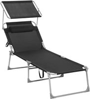 SONGMICS Gartenliege klappbar Schwarz