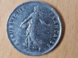 5 Francs Münze, Jahrgang 1973, Republik Frankreich