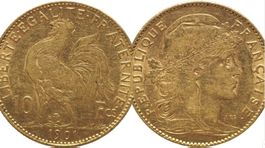Frankreich 10 Francs Gold 1901 Gallischer Hahn