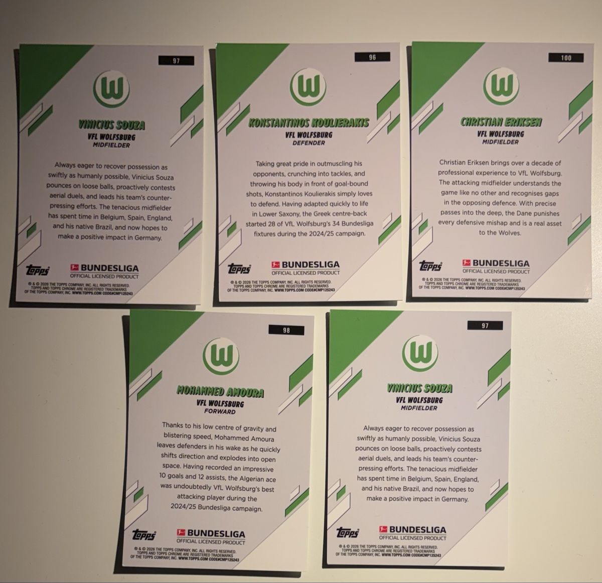 Topps Carte collezionabili: VFL Wolfsburg Topps Chrome Bindesliga – Nuovo (secondo la descrizione) da Meilen venduto da rr0 1