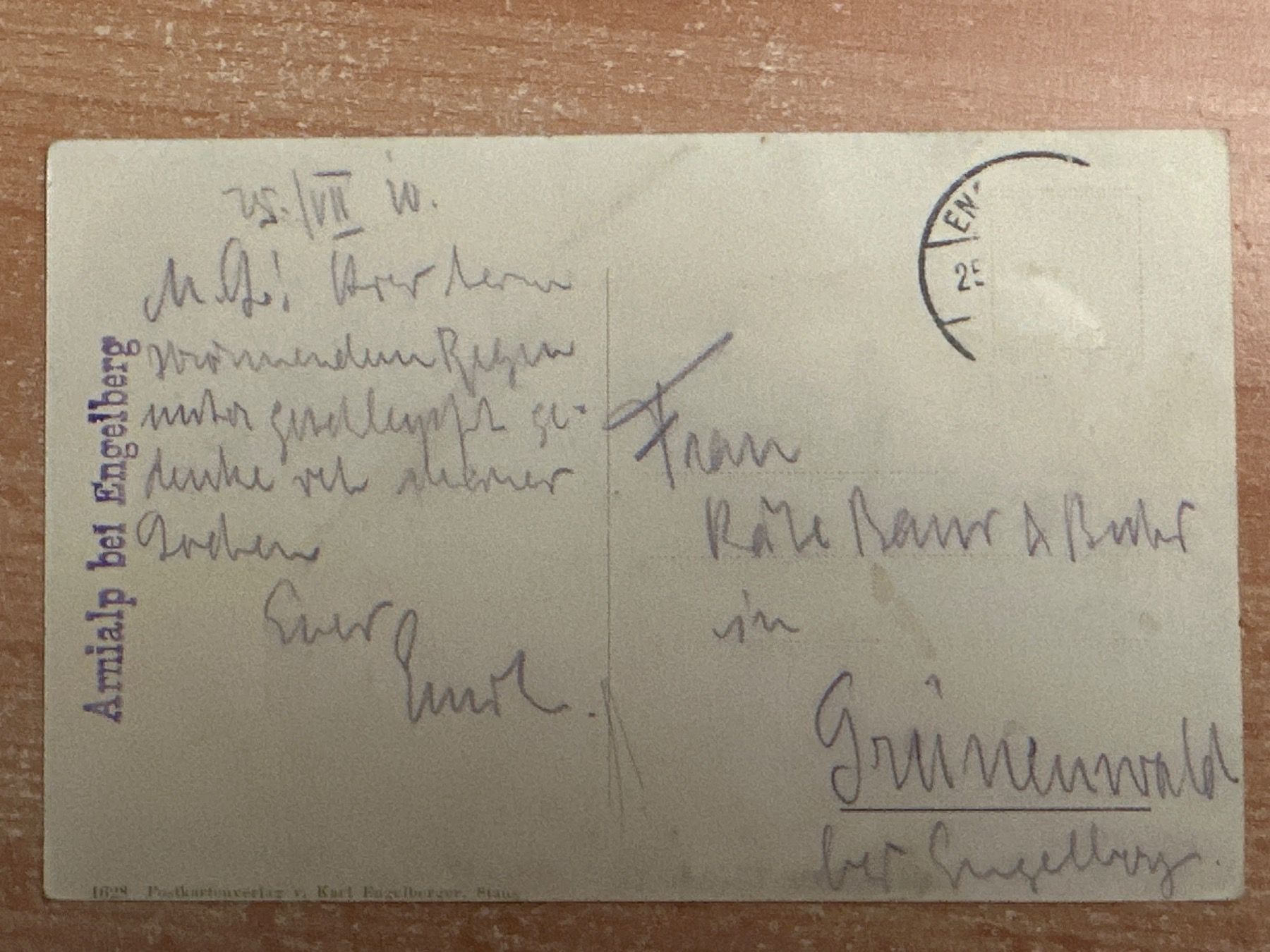 Cartoline postali: Arnialp ob Engelberg mit Graustock – Usato da Zürich venduto da Chaeffeler 1