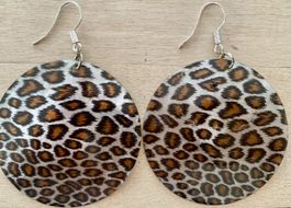 Ohrringe, Animalprint, rund 5 cm Durchmesser