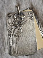 Silber Notizblock Jugendstil Art Nouveau Blumen Motiv
