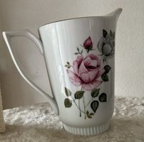 Kanne Karolin Rose Dekor weiss goldrand guter Zustand