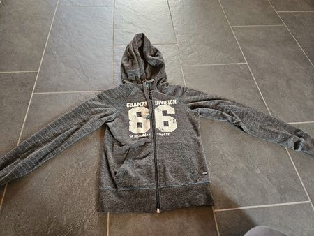 Kapuzenjacke Champs Division grau mit Reissverschluss