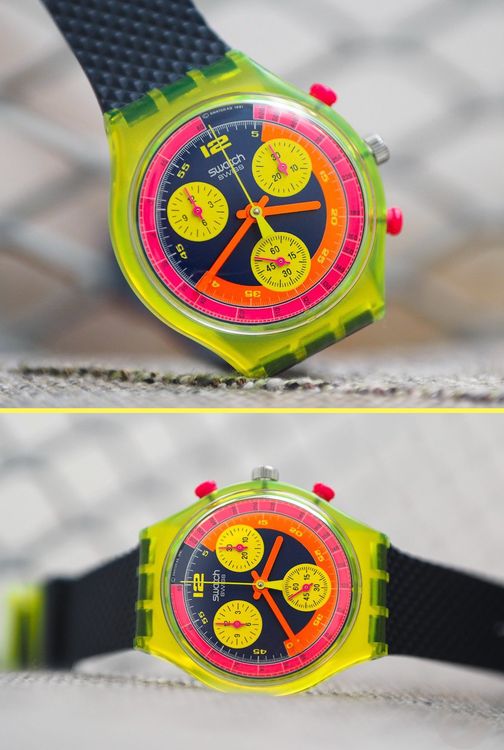 Swatch Orologi: ungetragener (!) 1992 Swatch Chronograph GRAND PRIX (SCJ101) – Nuovo e nell'imballaggio originale da St.Gallen venduto da Clu