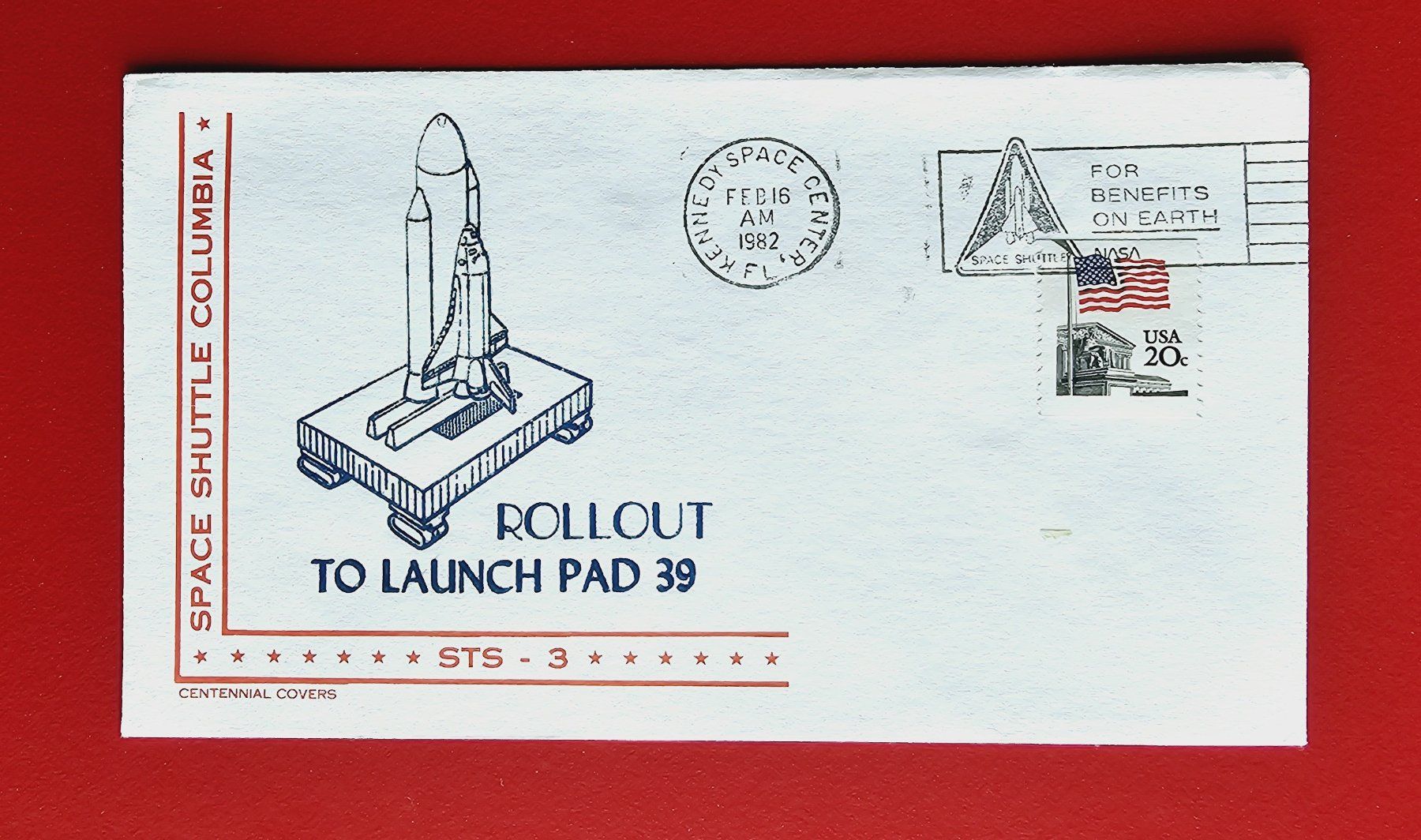 Tutti i francobolli: USA SPACE SHUTTLE COLUMBIA ROLLOUT KENNEDY SPACE CENTRE 1982 – Nuovo (secondo la descrizione) da Düdingen venduto da Quartierstrasse