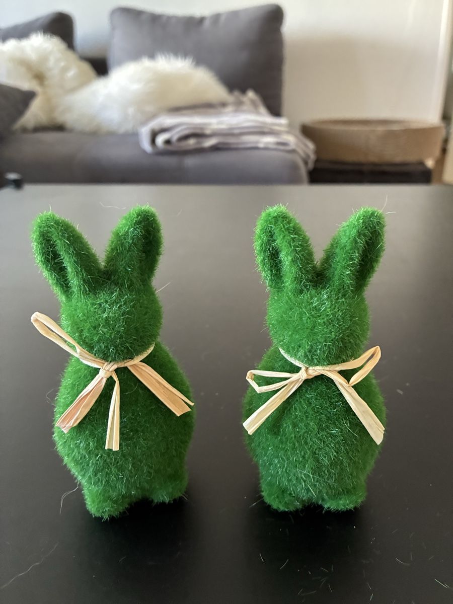 Toutes les décorations: 2 Osterhasen im Graslook mit Band – Neuf avec emballage d'origine à Arbon par car_v2zm