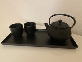 Teeservice aus Gusseisen, Schwarz, Top Zustand