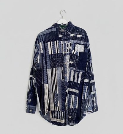 Vintage Patchwork Hemd - Gr. L