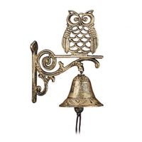 TÜRGLOCKE GUSSEISEN EULE GOLD