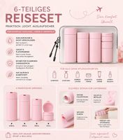 6-teiliges Reiseset mit Silikon- & Kunststoffflaschen 🌸Rosa