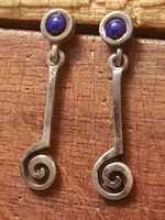 Ohrhänger silber mit Lapislazuli (?)