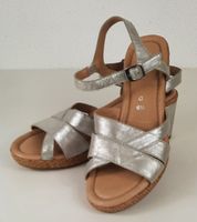 GABOR Damen Absatz Keil Sandalen Metalic Silber Gr.40(6.5)
