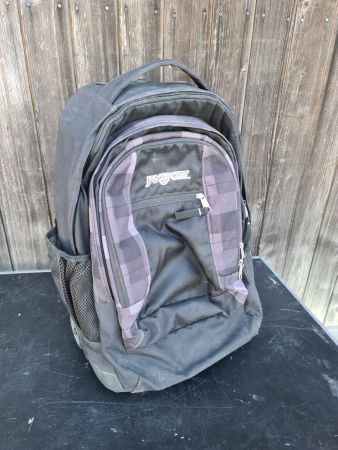 Jansport Rollkoffer Rucksack Schwarz kariert guter Zustand