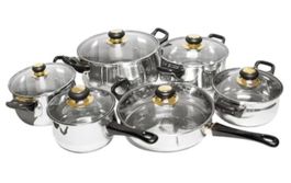 + Einsteiger Kochtopf Set 12-teilig # EDELSTAHL # Topfset