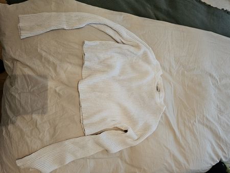 Pull&Bear Damen Pullover gerippt weiss Grösse S