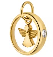 Kettenanhänger Taufring  Engel aus 333 Gelbgold mit kette s9