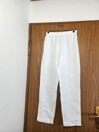 Pantalon blanc 100% lin LA CAMISA fait en Italie, taille M