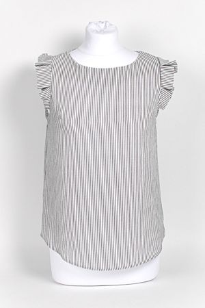 MONTEAU Bluse hellblau gestreift Grösse S