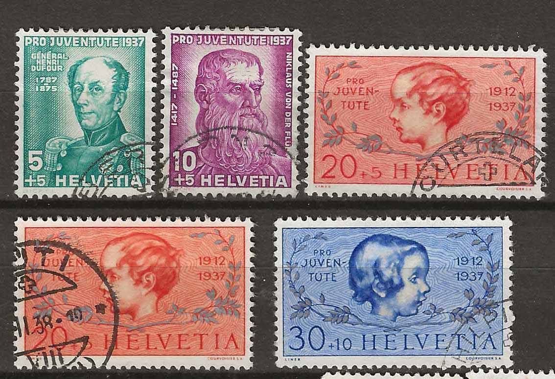Tutti i francobolli: PJ037 - Pro Juventute 1937 obl. – Usato da Trélex venduto da Phil_Albert
