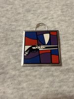 Schützenmedaille / Abzeichen Schiessen Motiv Pistole Emailli