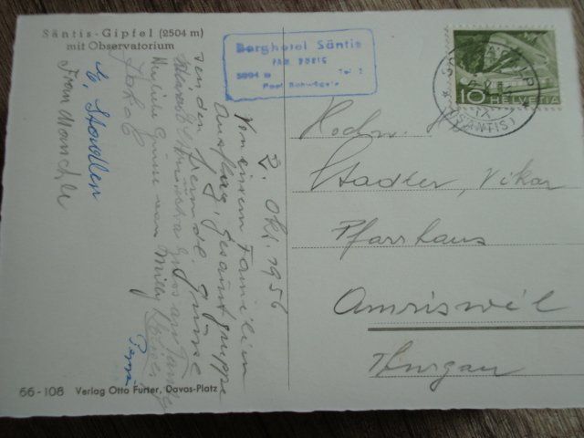 Cartoline postali: Säntis-Gipfel (2504 m) mit Observatorium, Postkarte – Usato da Thun venduto da Gaad1961 1