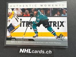 Joe Thornton NHL Authentic Moments Insert Card