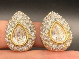Elegante Vintage Swarovski Clip Ohrringe