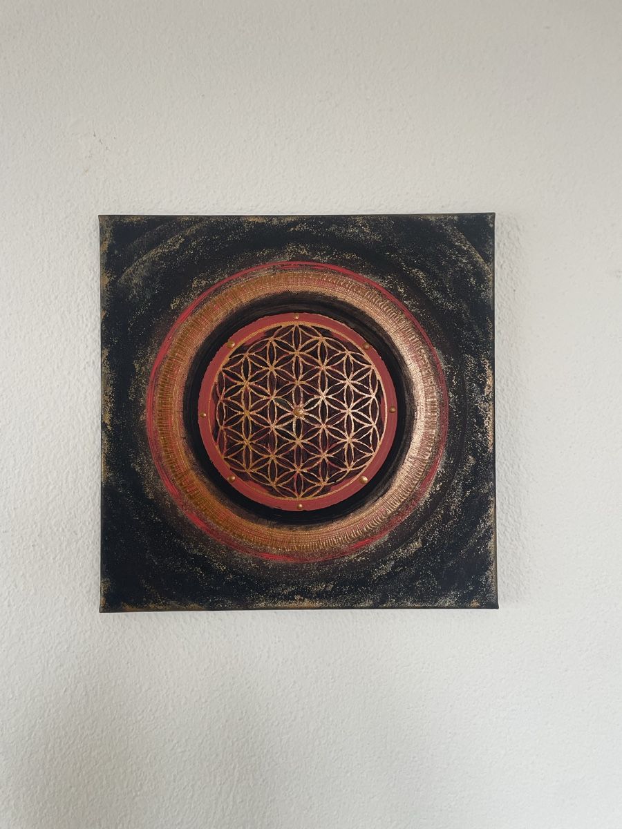 Dipinti: Blume des Lebens Acrylbild auf Leinwand – Nuovo (secondo la descrizione) da Römerswil LU venduto da Schuerchl 1