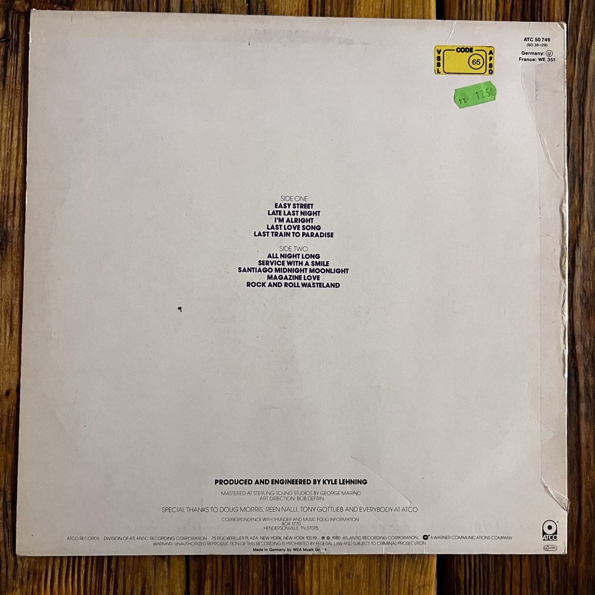 Schallplatten: Thunder - Thunder 1980 ATCO Germany - Vinyl VG – Gebraucht aus Umiken von mar_p7n9 1