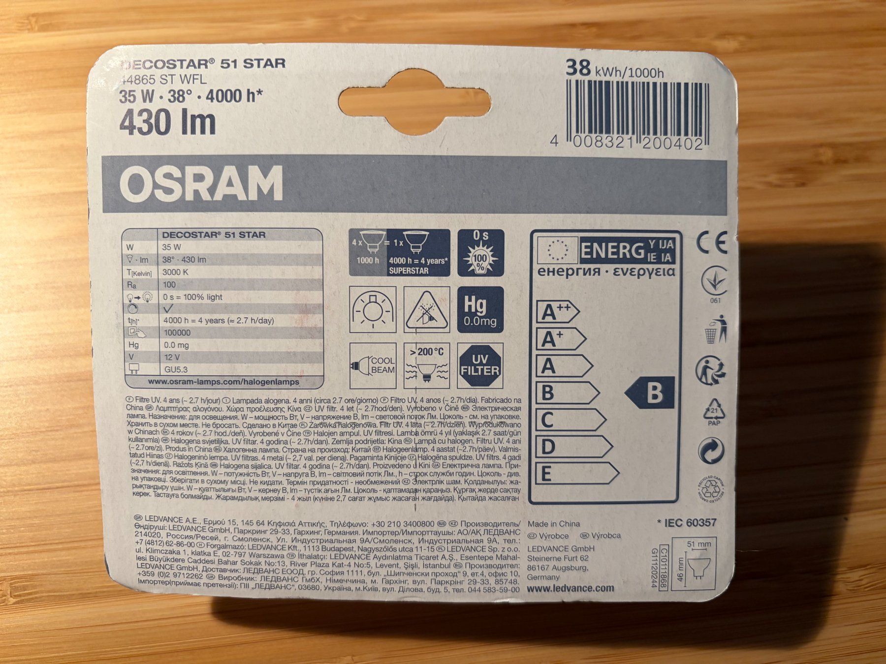 Osram Lampade: OSRAM Halogen Star 430 lm 35 W – Usato da Degersheim venduto da 8sven 1