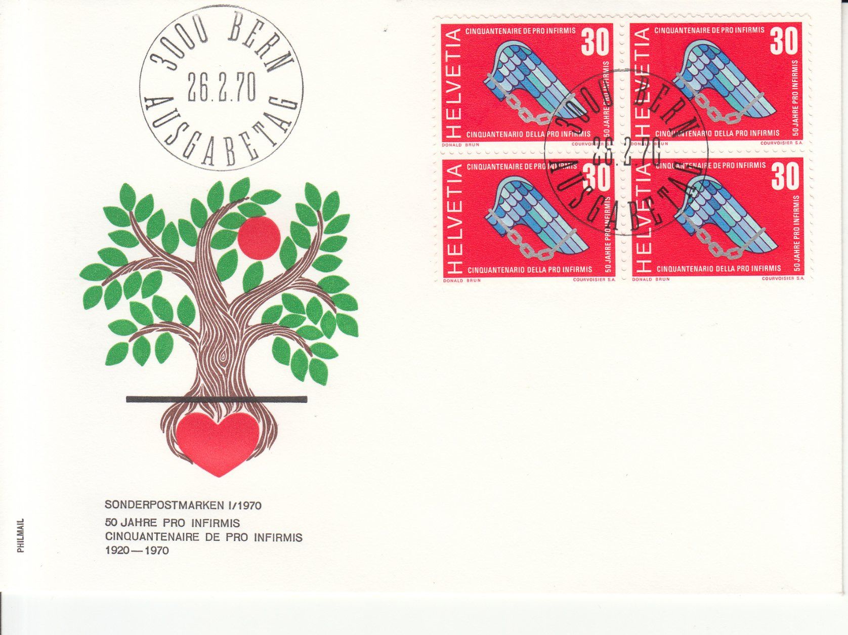 Tutti i francobolli: SBK 476 - 480 im 4er-Block FDC Philmail – Usato da Bürglen TG venduto da StampGraf 3